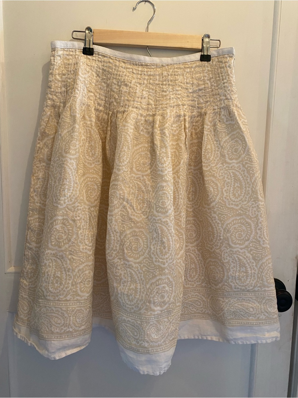 Vintage Linen Paisley A-Line Skirt